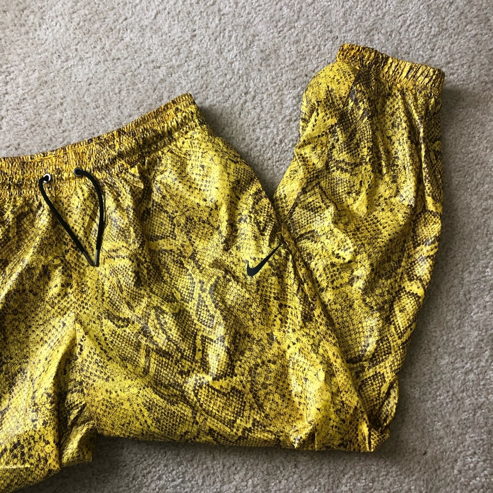 Nike yellow snake skin joggers
